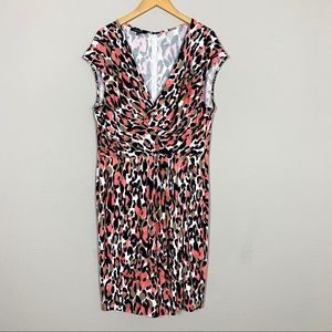 LAFAYETTE 148 Leopard Print Faux Wrap Dress 18